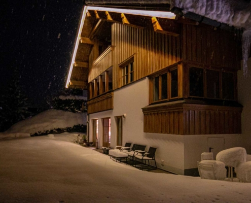 Winterabend Apartmenthaus Matri Wald am Arlberg